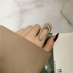 Fashion retro geometric metal oval hollow ring