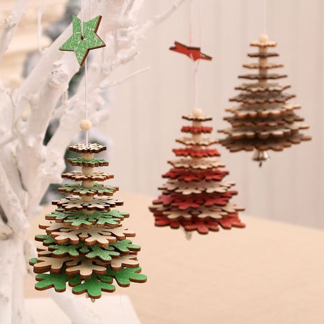 Décorations de Noël pendentif cloches en bois en gros's discount tags
