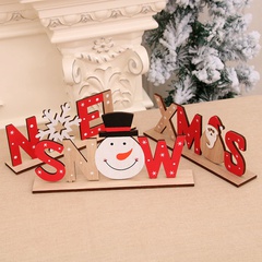 Ornements de cartes de Noël en bois peintes en bois Décoration de Noël