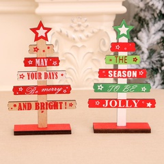 Décorations de Noël en bois bricolage mini alphabet anglais arbre de Noël décorations de bureau de bureau