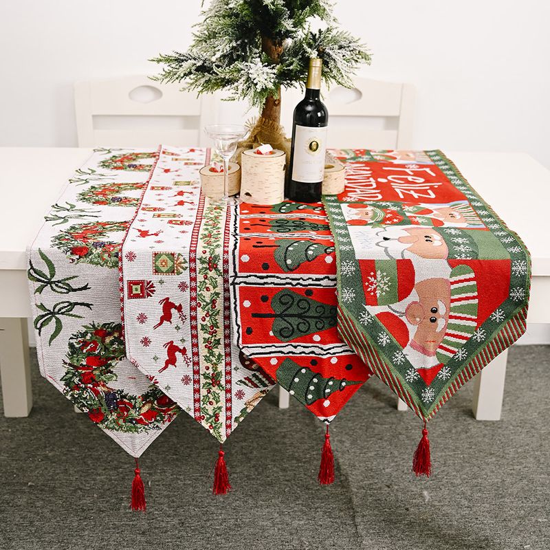 New Christmas decoration knitted cloth table runner creative Christmas table decoration