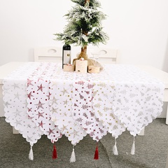 Decoraciones navideñas corredor de mesa blanco bronceado nuevo corredor de mesa creativo mantel bronceador