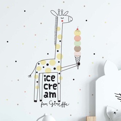 Nouveau jet d'encre aquarelle crème glacée faon PVC autocollants amovibles de disposition murale de la chambre des enfants