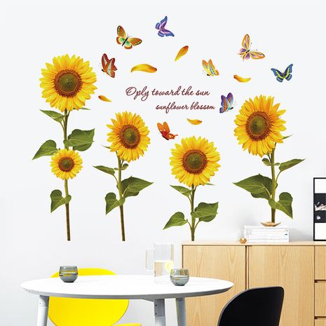 neue handbemalte Schmetterling Sonnenblume Kindergarten Wanddekoration Anordnung entfernbare Wandaufkleber's discount tags