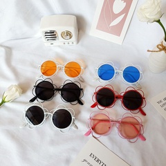 Cute flower shape glasses sunflower round children's sunglasses