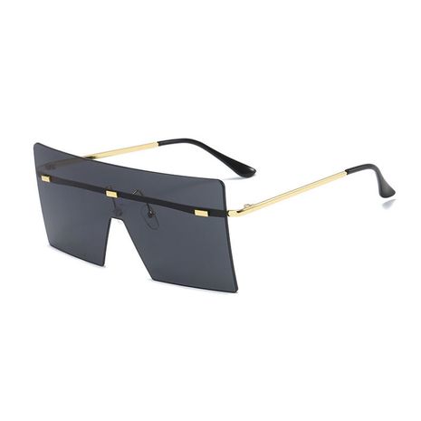 The new frameless cut-edge one-piece trend fashion big frame square sunglasses for women NHBA256755's discount tags