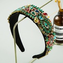 Mode eingelegte farbige Strasssteine Stoff Barock Stil breites Stirnband Grohandelpicture8