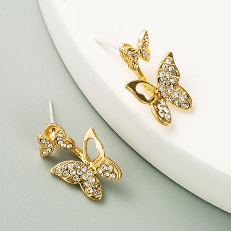 papillon de mode détachable diamant S925 aiguille d'argent jolies boucles d'oreilles all-match's discount tags