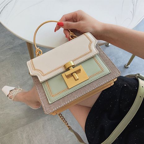 new Korean portable square bag fashion texture chain messenger shoulder bag wholesale's discount tags