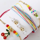 Bohemian rope beaded cherry  creative trend multilayer woven bracelet setpicture8