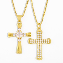 nouveau collier de chaîne de clavicule de diamant croix en gros