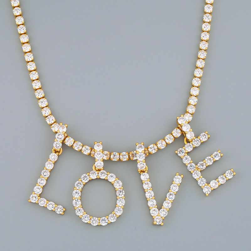 new 26 English alphabet necklaces creative jewelry diamond alphabet necklace wholesale