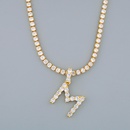 new 26 English alphabet necklaces creative jewelry diamond alphabet necklace wholesalepicture36