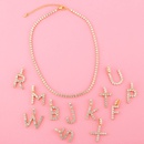 new 26 English alphabet necklaces creative jewelry diamond alphabet necklace wholesalepicture39