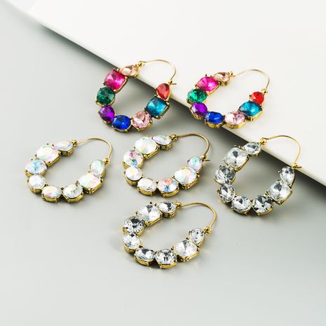 exaggerated fashion alloy diamond-studded color acrylic earrings wholesale's discount tags