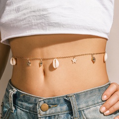 Hot selling fashion waist chain personality shell conch star pendant waist body chain