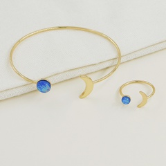 Hot selling popular earth moon planet element bracelet ring set wholesale