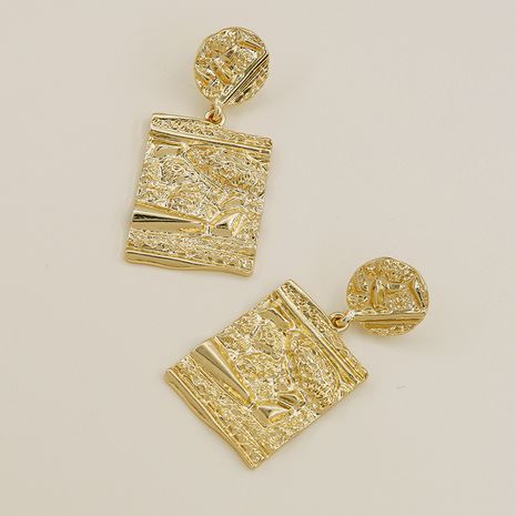 Hot selling fashion metal texture geometric earrings wholesale's discount tags