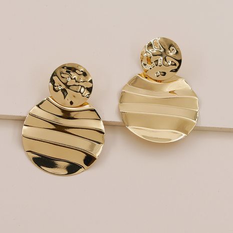 Hot selling fashion new metal texture geometric earrings wholesale's discount tags