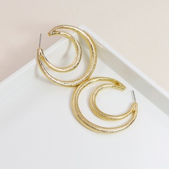 Hot selling fashion metal texture C-shaped earrings wholesale