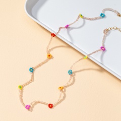 perles de riz populaires collier de fleurs tricoté à la main bijoux de vente en gros