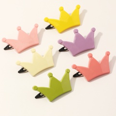 Korean new crown hairpin candy color  cute crown side clip set