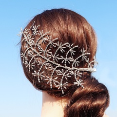 Hot selling fashion handmade diamond flower head trim edge clip