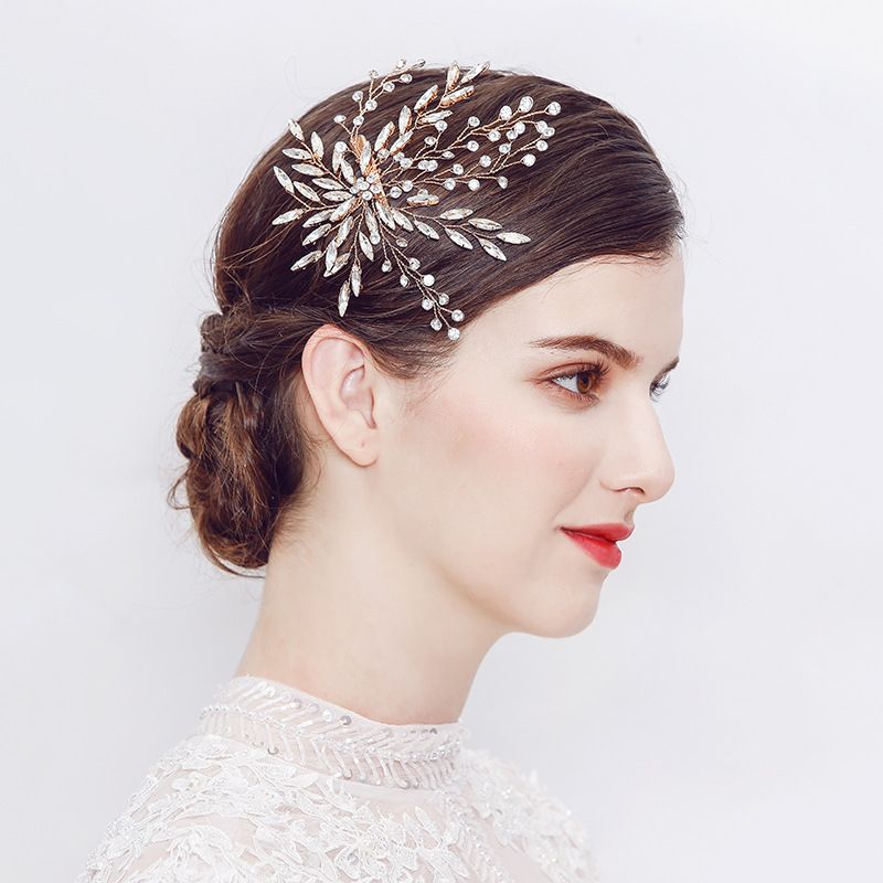 AliExpress EBay Hot Selling Product Rhinestone Bridal Barrettes European and American Wedding Bride Hair Styling Clip Barrettes Side Clip