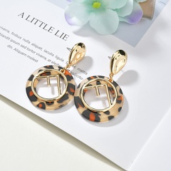 exaggerated letter  new fashion personality F letter cold wind big circle earrings