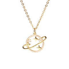 new diamond fashion planet universe pendant clavicle chain necklace for women wholesale