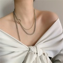 Kleine Mode neues Paar Gold und Silber gemischte Farbe Legierung Halskette Schlsselbein Kettepicture10