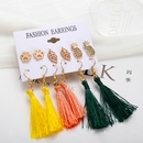 New Hot Sale Bohemian Moon Triangle Tassel Earring Set 6 Pairs wholesalepicture23