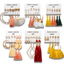 New Hot Sale Bohemian Moon Triangle Tassel Earring Set 6 Pairs wholesalepicture21