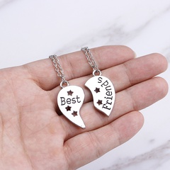 love-shaped star wispy stitching Best Friends english letter necklace wholesale