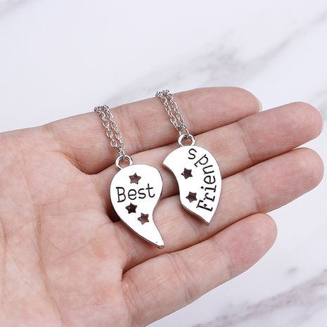 love-shaped star wispy stitching Best Friends english letter necklace wholesale's discount tags