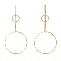 simple alloy hollow circle long all-match earrings wholesale