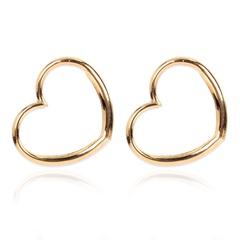 Korean new fashion wild geometric hollow gold love retro earrings for women