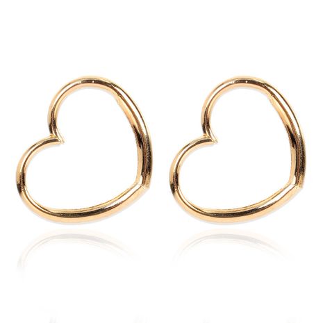 Korean new fashion wild geometric hollow gold love retro earrings for women's discount tags