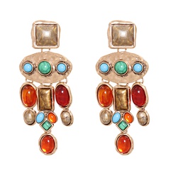 new trend fashion ethnic style color diamond tassel earrings hot-saling wholesale