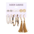 New Hot Sale Bohemian Moon Triangle Tassel Earring Set 6 Pairs wholesalepicture65