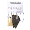 New Hot Sale Bohemian Moon Triangle Tassel Earring Set 6 Pairs wholesalepicture67