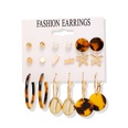 New Hot Sale Bohemian Moon Triangle Tassel Earring Set 6 Pairs wholesalepicture73
