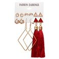 New Hot Sale Bohemian Moon Triangle Tassel Earring Set 6 Pairs wholesalepicture76