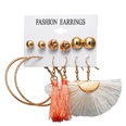 New Hot Sale Bohemian Moon Triangle Tassel Earring Set 6 Pairs wholesalepicture79