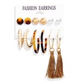 New Hot Sale Bohemian Moon Triangle Tassel Earring Set 6 Pairs wholesalepicture89