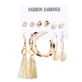 New Hot Sale Bohemian Moon Triangle Tassel Earring Set 6 Pairs wholesalepicture91