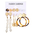 New Hot Sale Bohemian Moon Triangle Tassel Earring Set 6 Pairs wholesalepicture93