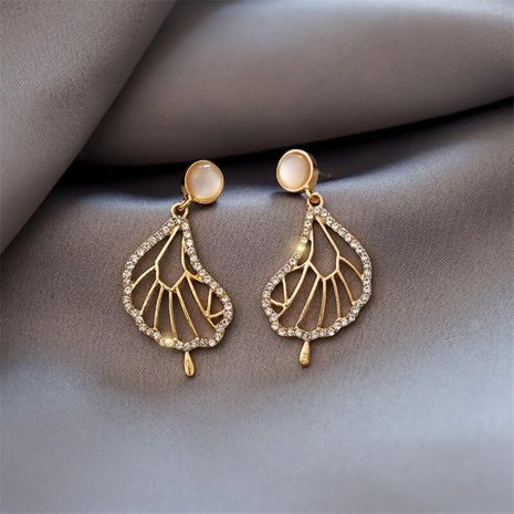 New trend  literature and art abstract lotus leaf  French earrings's discount tags