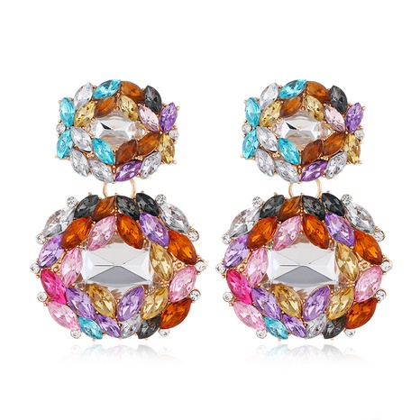 fashion metal bright gemstone exaggerated earrings's discount tags