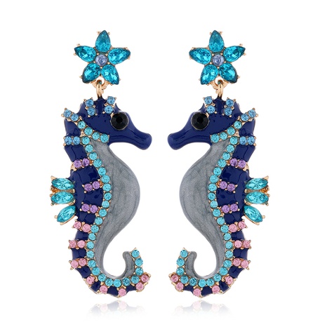 fashion metal diamond  hippocampus exaggerated earrings's discount tags